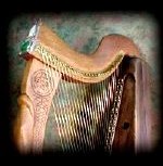 A replica historical Gaelic harp